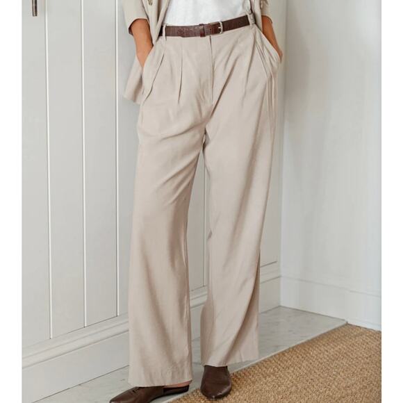 JENNI KAYNE Jones Lightweight Trouser Pants Tan Beige 12